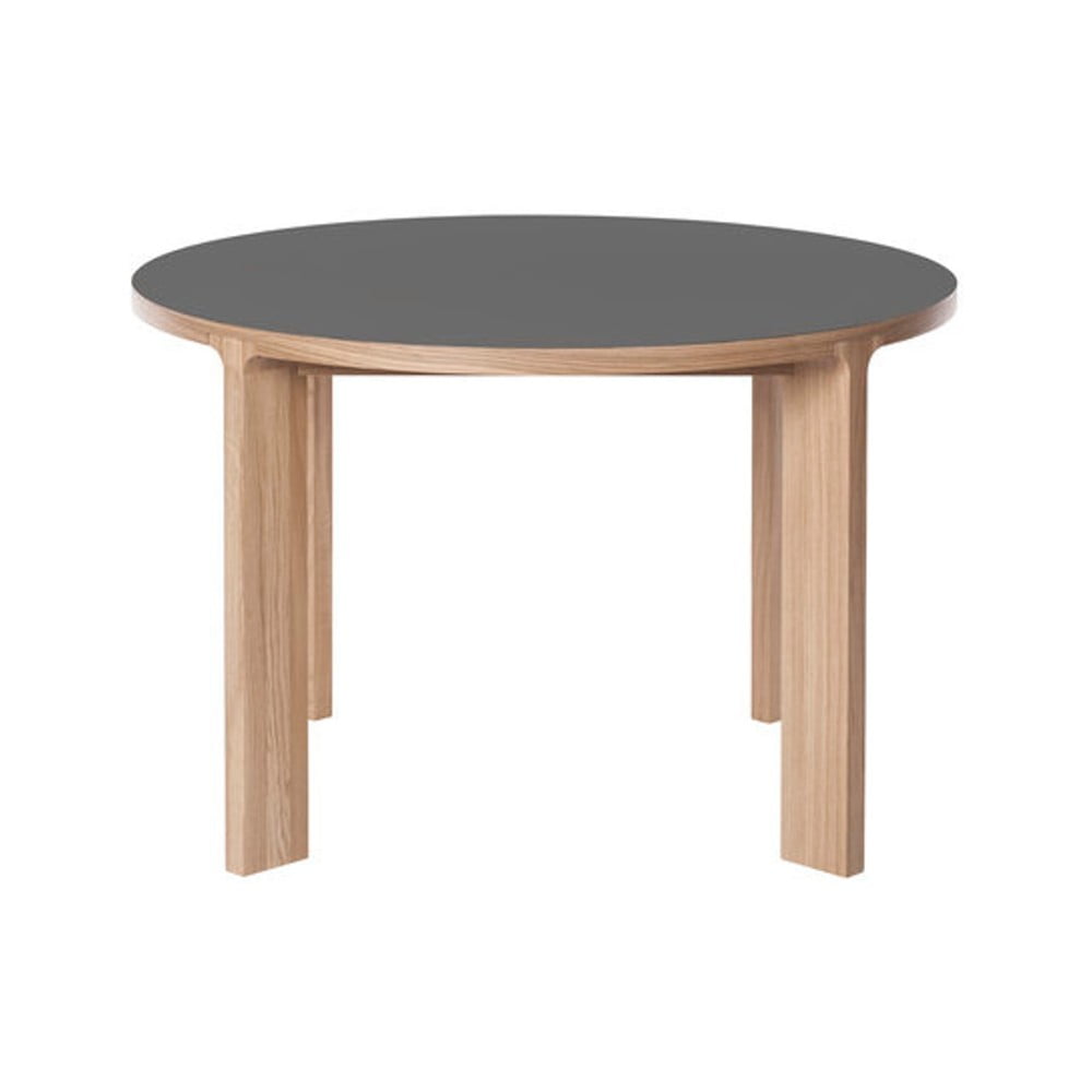 Jedálenský stôl z dubového dreva so sivo-zelenými detailmi Another Brand Lastra, ⌀ 120 cm