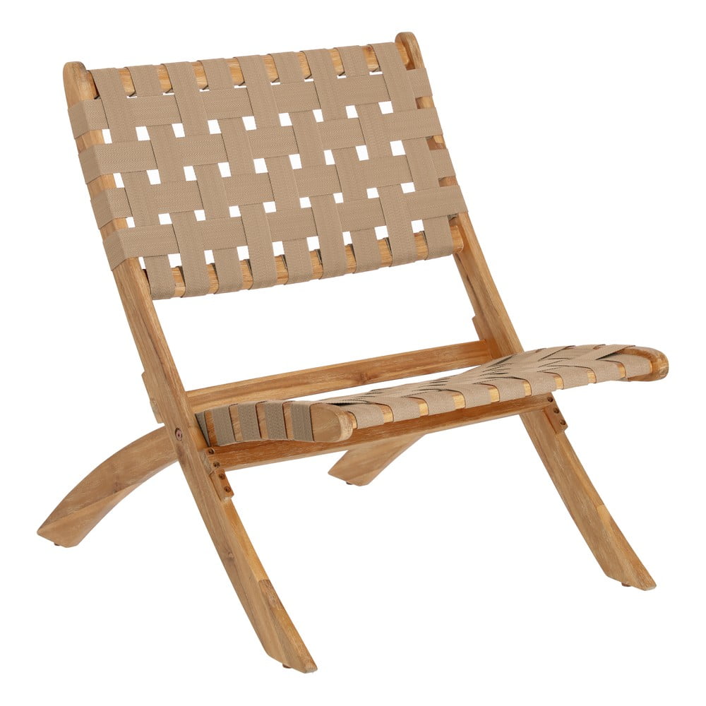 E-shop Béžová záhradná skladacia stolička z akáciového dreva Kave Home Chabeli