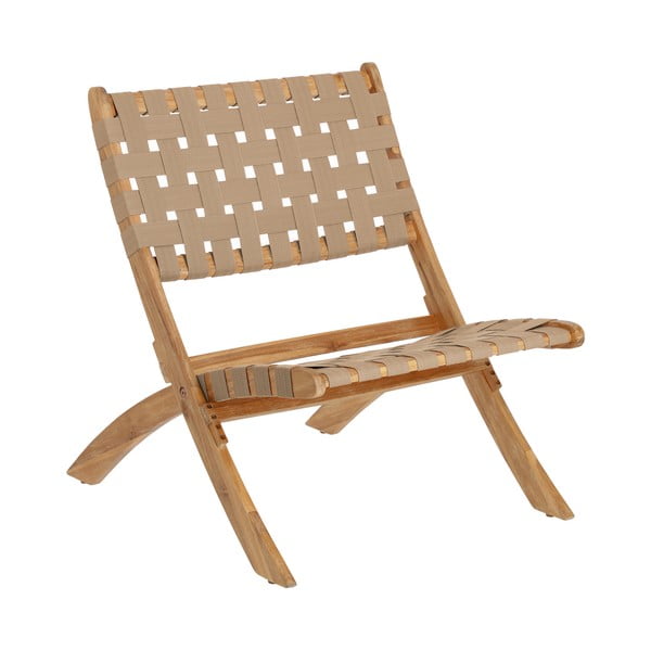 Béžová záhradná skladacia stolička z akáciového dreva Kave Home Chabeli