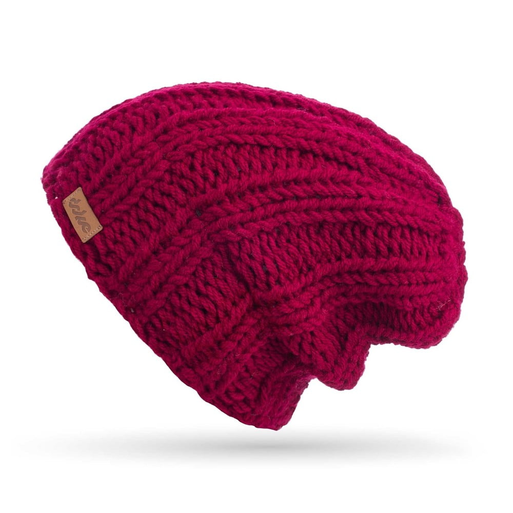 E-shop Vínovočervená ručne pletená čiapka DOKE Mina