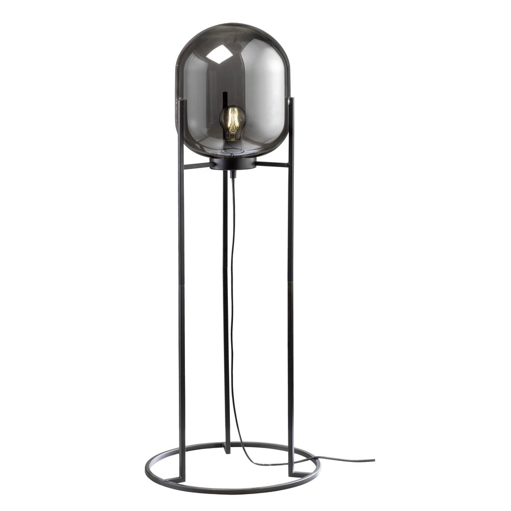 E-shop Čierna sklenená stojacia lampa Fischer & Honsel Regi