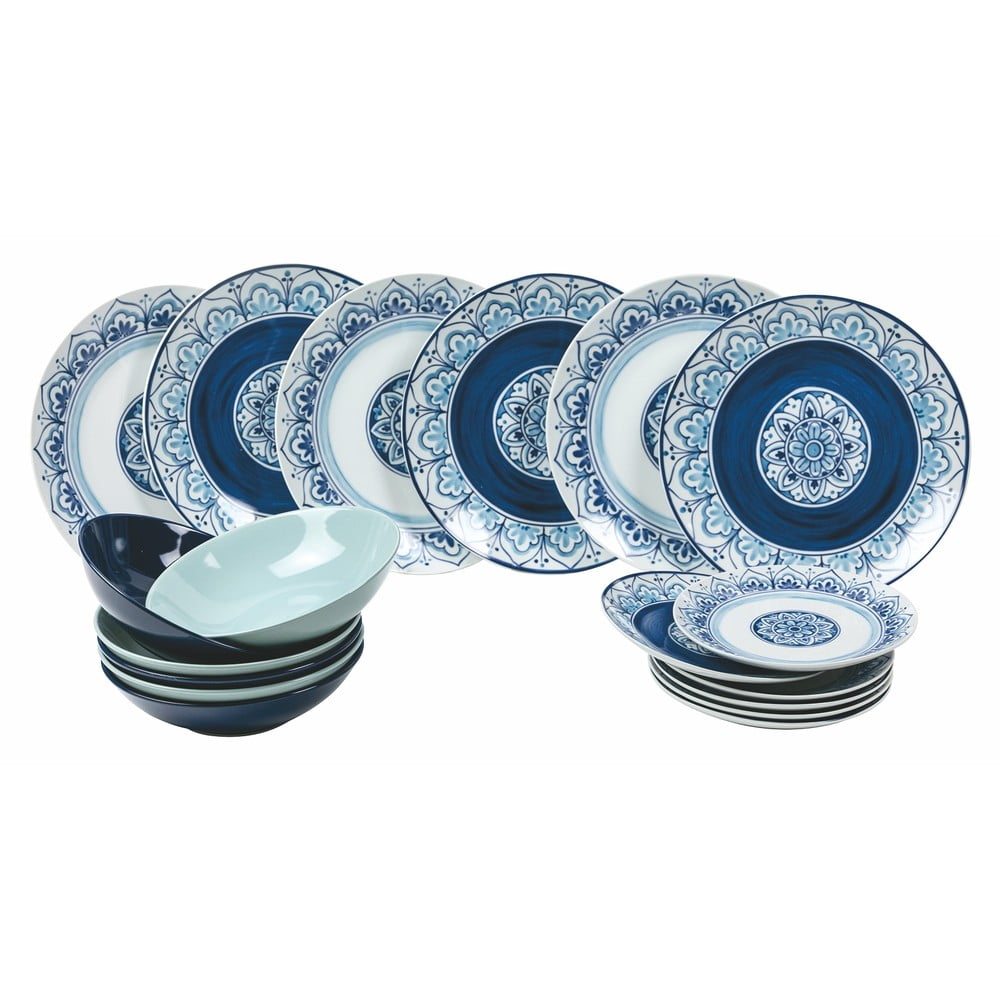 E-shop 18-dielna súprava tanierov z porcelánu a kameniny Villa d'Este Maiori