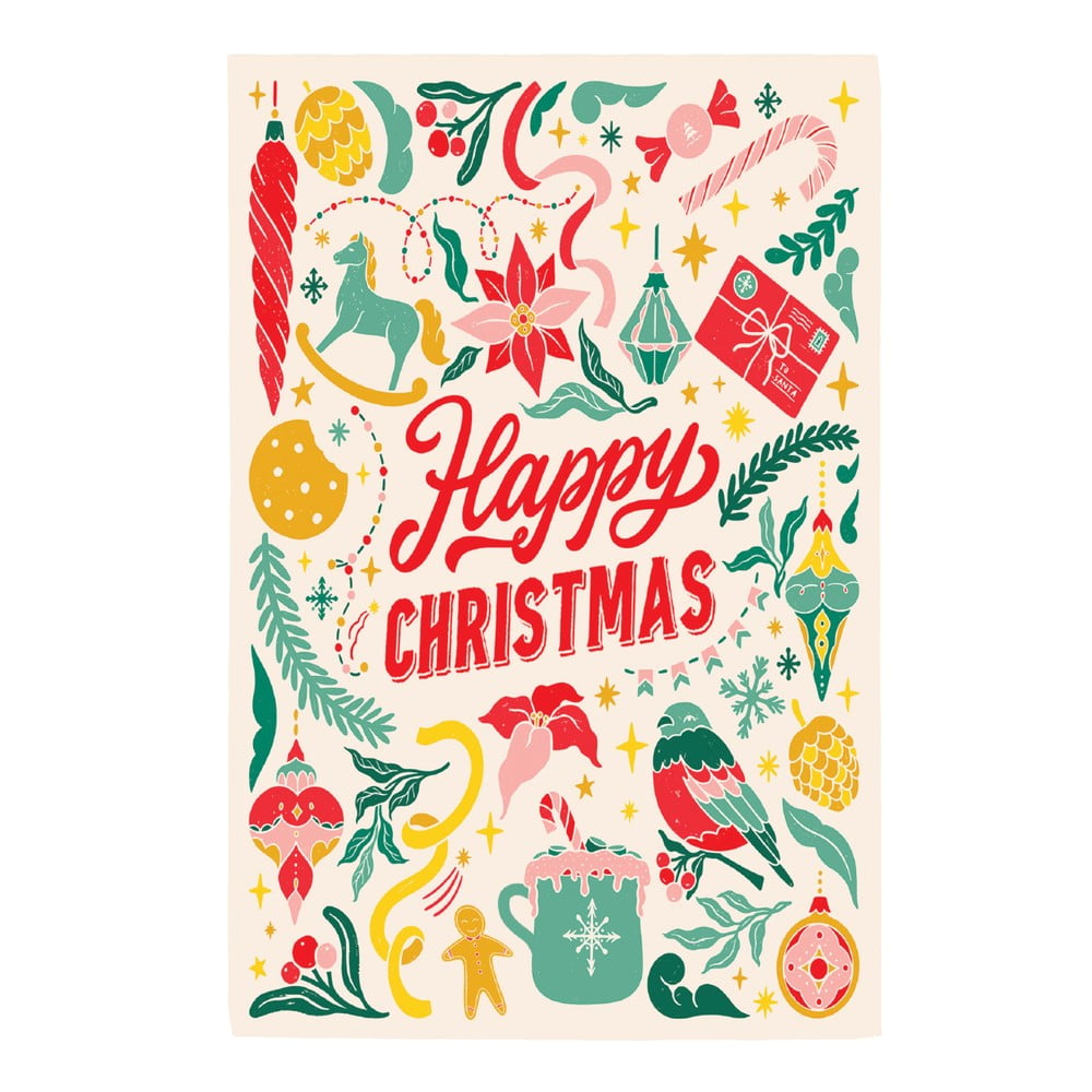 E-shop Bavlnená utierka eleanor stuart Happy Christmas, 46 x 71 cm