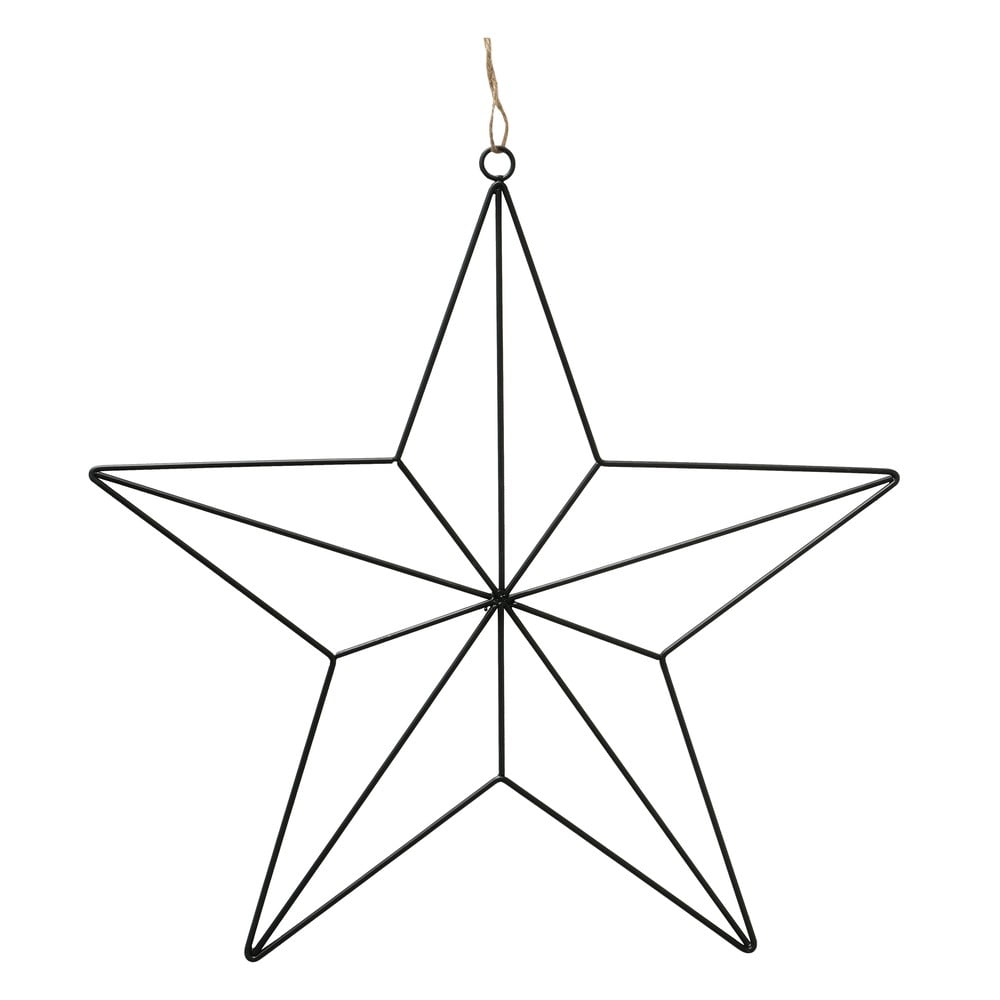 E-shop Čierna železná vianočná dekorácia v tvare hviezdy Boltze, délka 38 cm