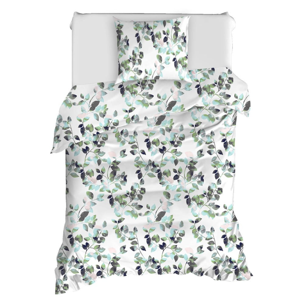 Obliečky na jednolôžko z ranforce bavlny Mijolnir Sabine Green, 140 × 200 cm