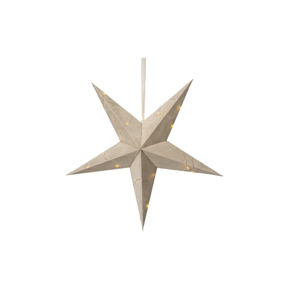 E-shop Béžová vianočná svetelná dekorácia Star Trading Velvet, ø 60 cm