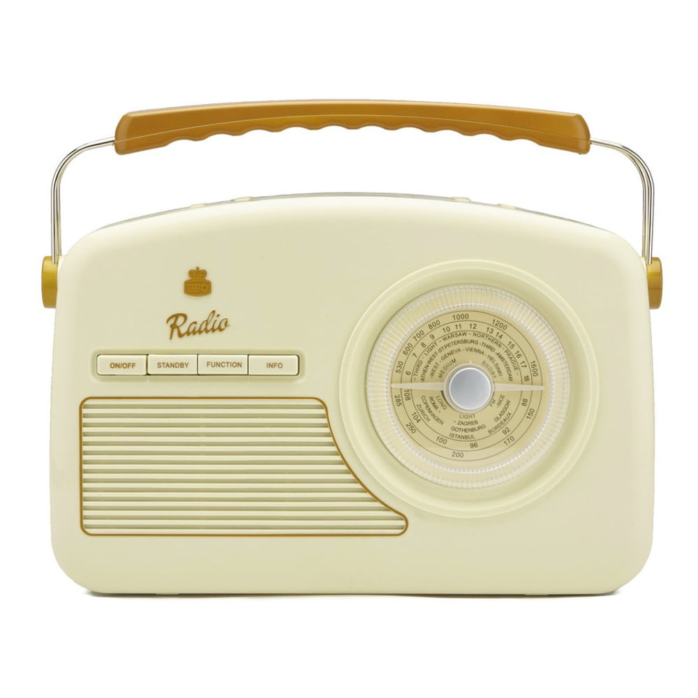 E-shop Krémovo-biele rádio GPO Rydell Nostalgic Dab Radio Cream