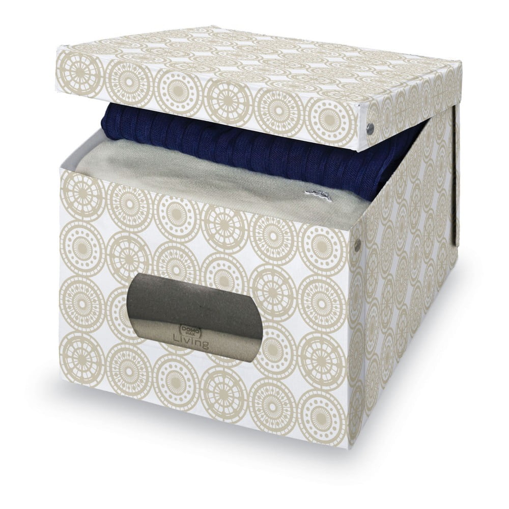 E-shop Béžový úložný box Domopak Ella, výška 31 cm