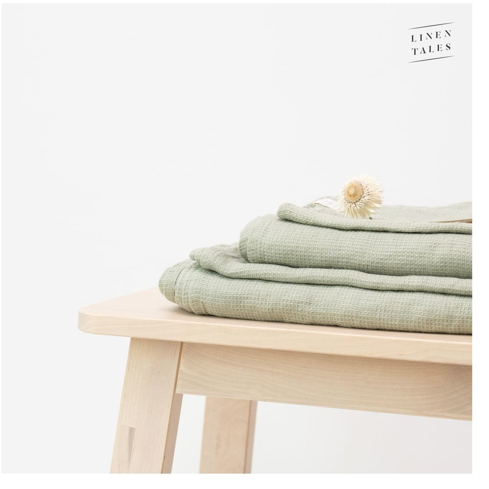 E-shop Zelený ľanový uterák 30x30 cm - Linen Tales