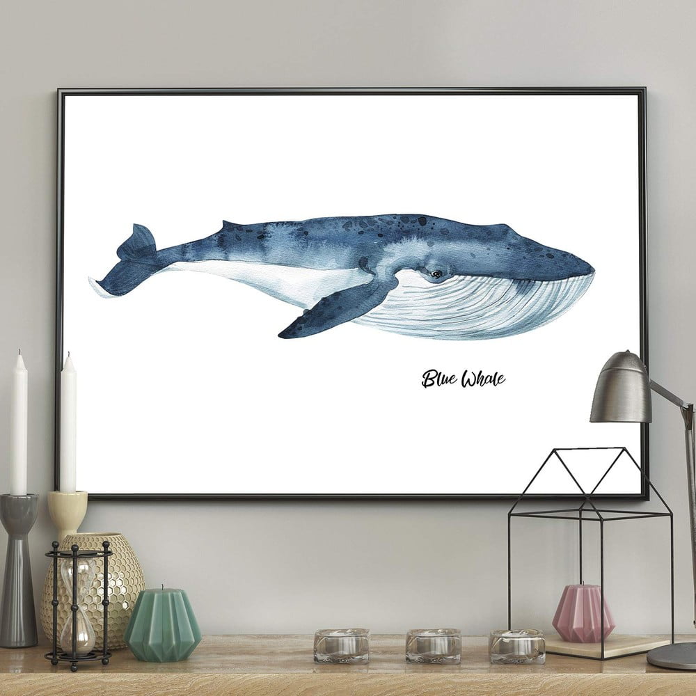 Obrázok Nástenný obraz BLUE/WHALE, 50 x 70 cm