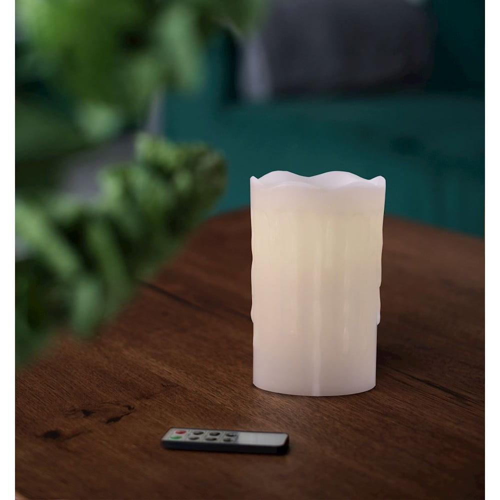 E-shop LED sviečka s diaľkovým ovládačom DecoKing Drip, výška 12,5 cm