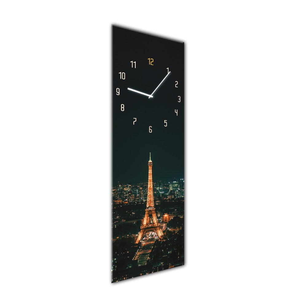 E-shop Nástenné hodiny Styler Glassclock Paris, 20 × 60 cm