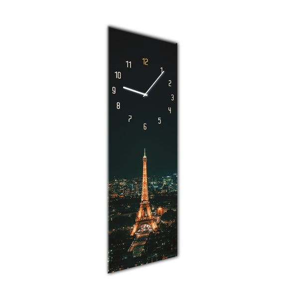 Nástenné hodiny Styler Glassclock Paris, 20 × 60 cm