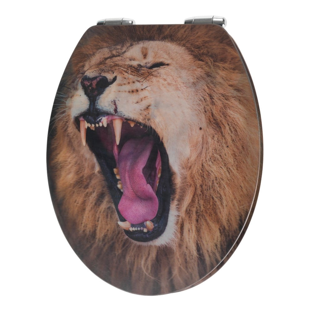 Obrázok WC sedadlo s 3D obrázkom a jednoduchým zatváraním Wenko Lion, 44,5 x 38 cm