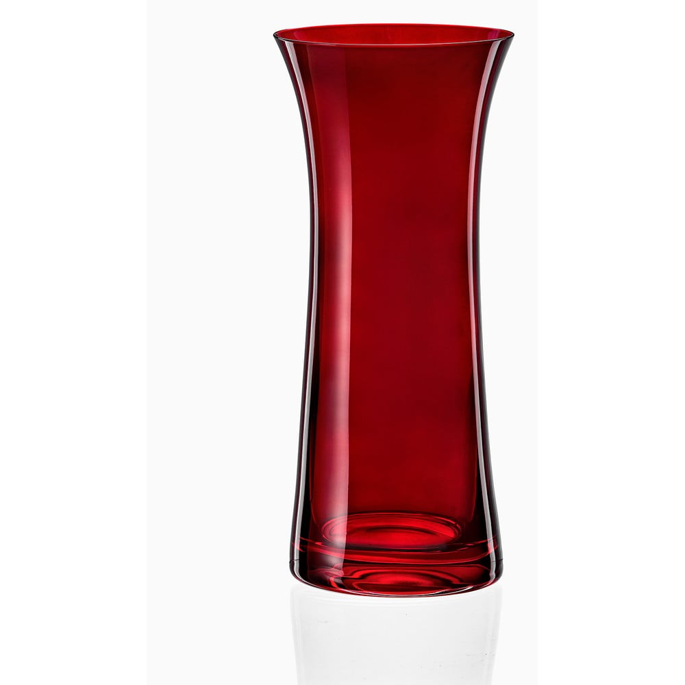 E-shop Červená sklenená váza Crystalex Extravagance, výška 24,8 cm