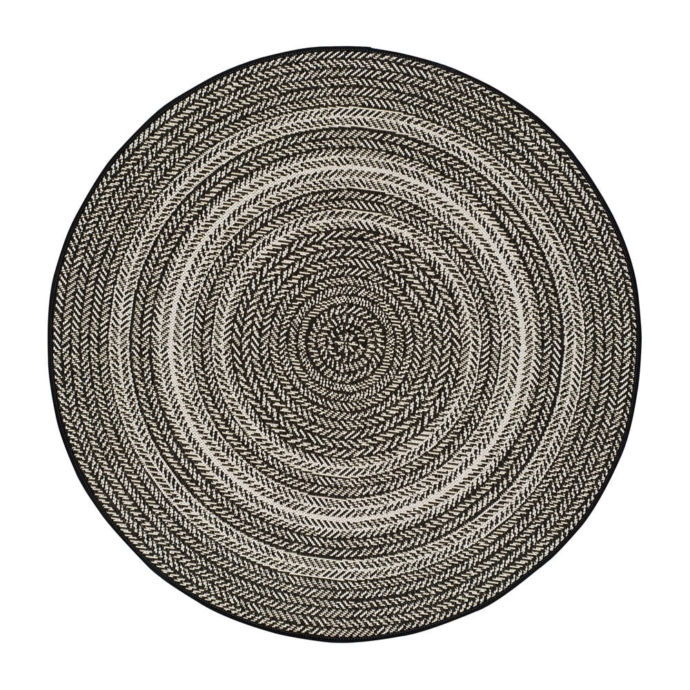 Čierny vonkajší koberec Universal Silvana Rutto, ⌀ 120 cm