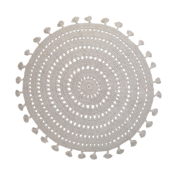 Sivý ručne vyrobený koberec z bavlny Nattiot Nila, ø 120 cm
