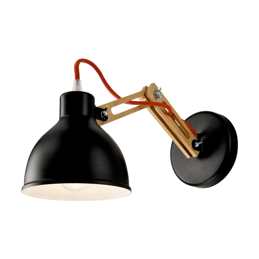 E-shop Čierna nástenná lampa Lamkur Marcello