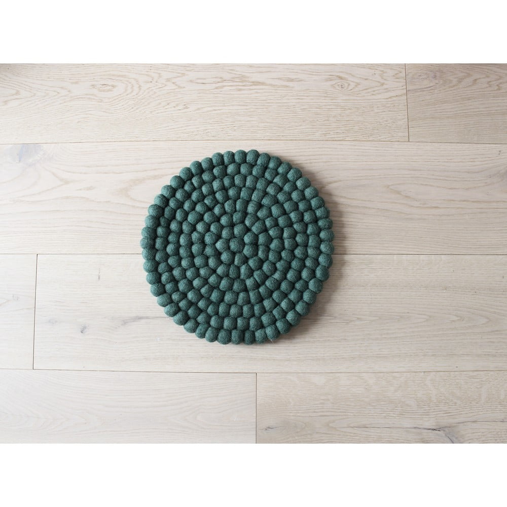 Obrázok Tmavozelený guľôčkový vlnený detský podsedák Wooldot Ball Chair Pad, ⌀ 30 cm