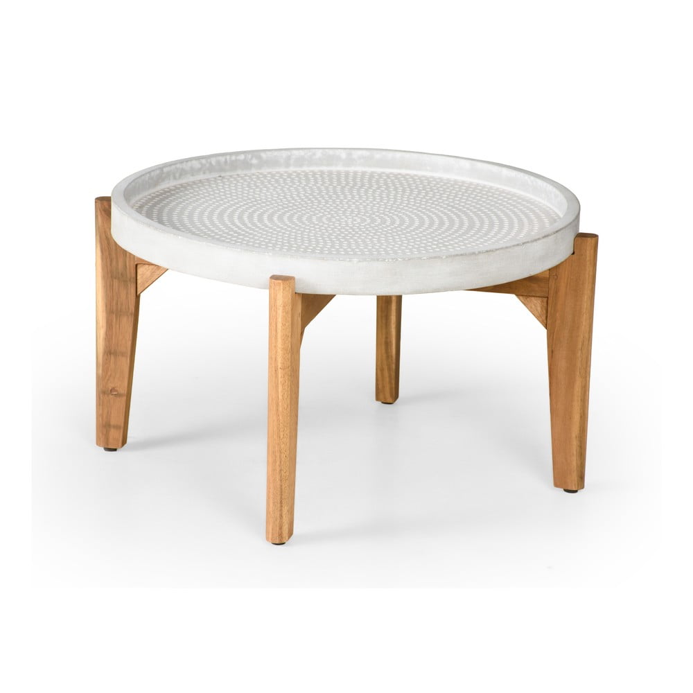 E-shop Záhradný stolík so sivou betónovou doskou Bonami Selection Bari, ø 70 cm