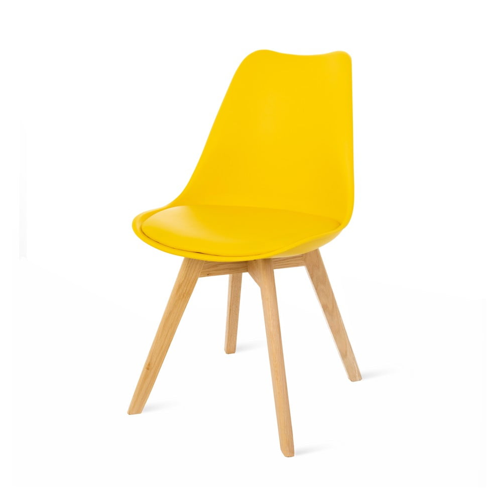 E-shop Súprava 2 žltých stoličiek s bukovými nohami Bonami Essentials Retro